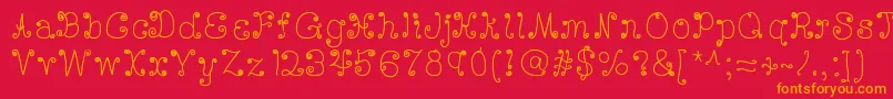 Deedeescribble Font – Orange Fonts on Red Background
