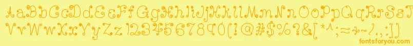 Deedeescribble Font – Orange Fonts on Yellow Background
