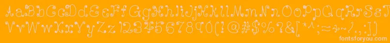 Deedeescribble-Schriftart – Rosa Schriften auf orangefarbenem Hintergrund