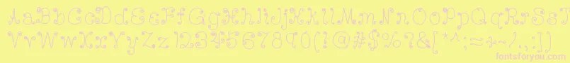 Deedeescribble Font – Pink Fonts on Yellow Background