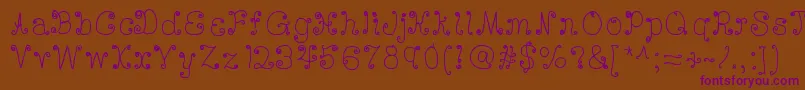 Deedeescribble Font – Purple Fonts on Brown Background