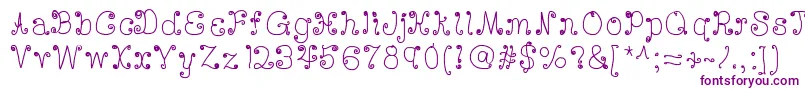 Deedeescribble Font – Purple Fonts on White Background
