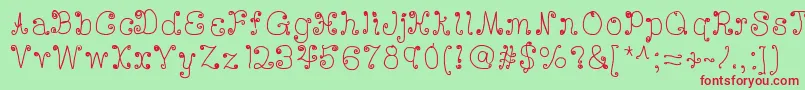 fuente Deedeescribble – Fuentes Rojas Sobre Fondo Verde