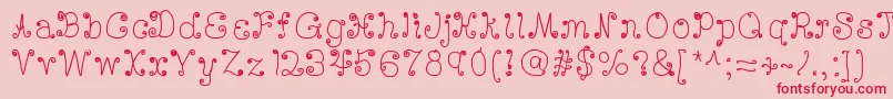Deedeescribble Font – Red Fonts on Pink Background