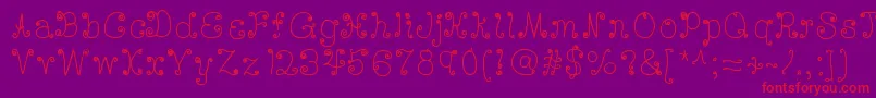 Deedeescribble Font – Red Fonts on Purple Background