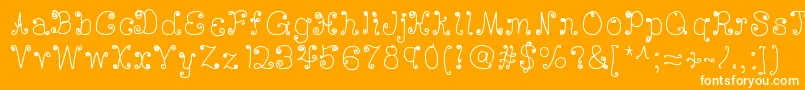 フォントDeedeescribble – オレンジの背景に白い文字