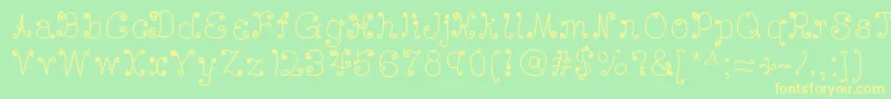 Deedeescribble Font – Yellow Fonts on Green Background
