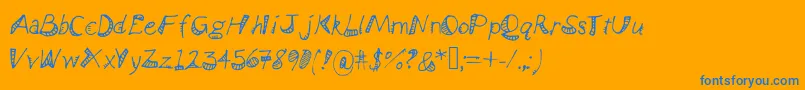 Bendyrulers Font – Blue Fonts on Orange Background