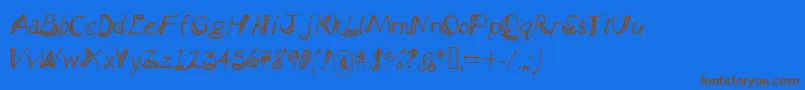 Bendyrulers Font – Brown Fonts on Blue Background