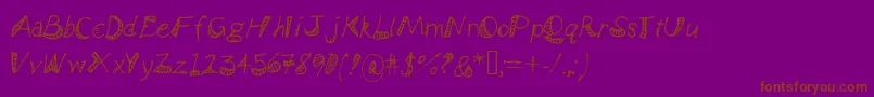 Bendyrulers-Schriftart – Braune Schriften auf violettem Hintergrund