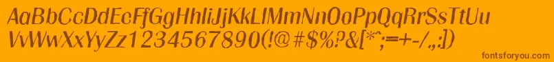 Шрифт GrenobleantiqueItalic – коричневые шрифты на оранжевом фоне