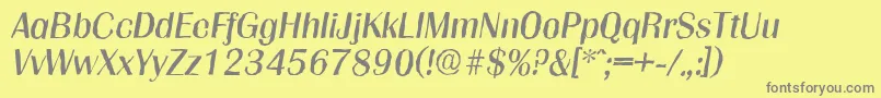 GrenobleantiqueItalic Font – Gray Fonts on Yellow Background