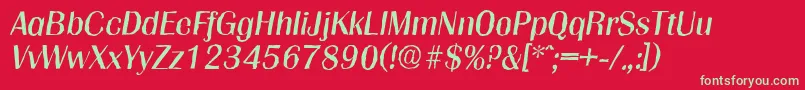 GrenobleantiqueItalic Font – Green Fonts on Red Background