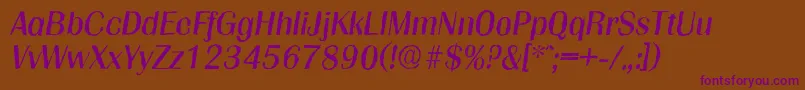 GrenobleantiqueItalic Font – Purple Fonts on Brown Background