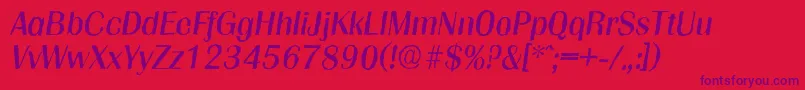 Fonte GrenobleantiqueItalic – fontes roxas em um fundo vermelho