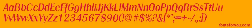 Шрифт GrenobleantiqueItalic – красные шрифты на оранжевом фоне