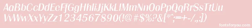 フォントGrenobleantiqueItalic – ピンクの背景に白い文字