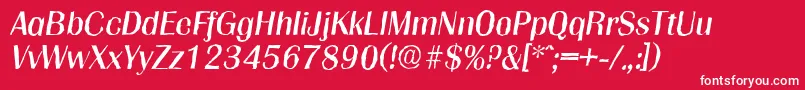 フォントGrenobleantiqueItalic – 赤い背景に白い文字
