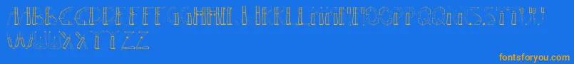 Gaze2-Schriftart – Orangefarbene Schriften auf blauem Hintergrund