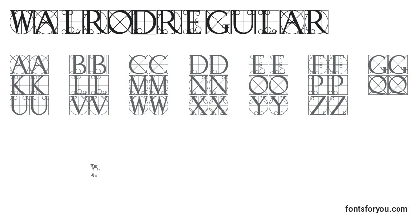 A fonte WalrodRegular – alfabeto, números, caracteres especiais