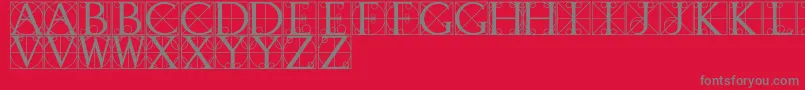 フォントWalrodRegular – 赤い背景に灰色の文字