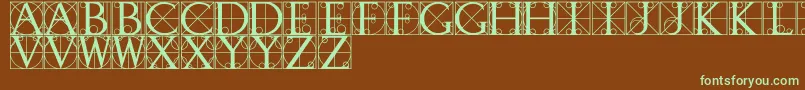 Шрифт WalrodRegular – зелёные шрифты на коричневом фоне