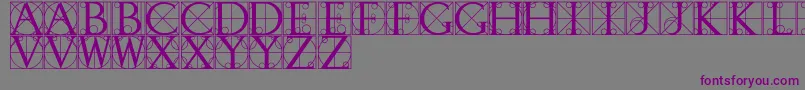 フォントWalrodRegular – 紫色のフォント、灰色の背景