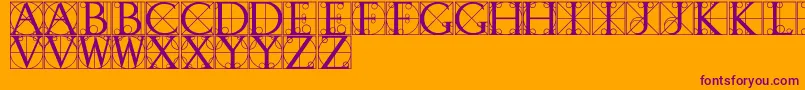 WalrodRegular-Schriftart – Violette Schriften auf orangefarbenem Hintergrund