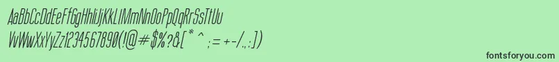 Czcionka ThinCoolItalic – czarne czcionki na zielonym tle