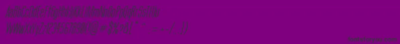 Fonte ThinCoolItalic – fontes pretas em um fundo violeta