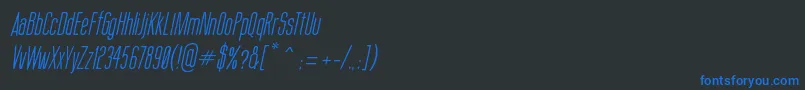 ThinCoolItalic Font – Blue Fonts on Black Background