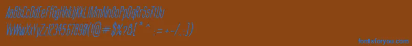 Fonte ThinCoolItalic – fontes azuis em um fundo marrom