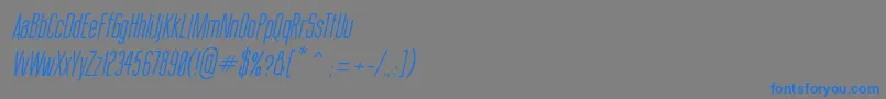 フォントThinCoolItalic – 灰色の背景に青い文字