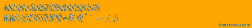 ThinCoolItalic Font – Blue Fonts on Orange Background