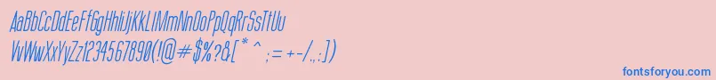 ThinCoolItalic Font – Blue Fonts on Pink Background