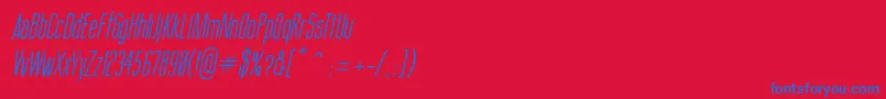 ThinCoolItalic Font – Blue Fonts on Red Background