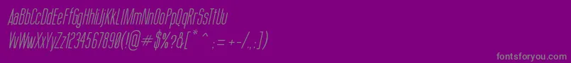 ThinCoolItalic-Schriftart – Graue Schriften auf violettem Hintergrund