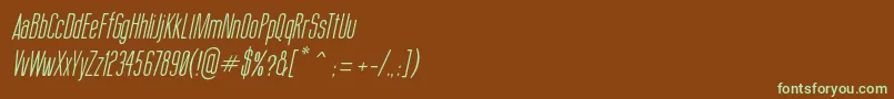 ThinCoolItalic Font – Green Fonts on Brown Background
