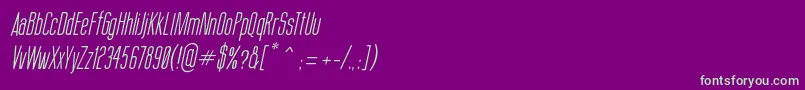 ThinCoolItalic-fontti – vihreät fontit violetilla taustalla
