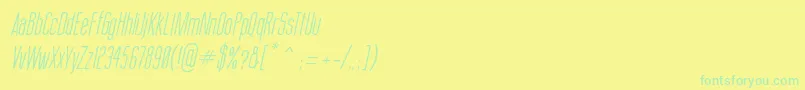 ThinCoolItalic Font – Green Fonts on Yellow Background