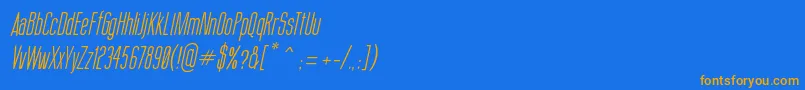 ThinCoolItalic Font – Orange Fonts on Blue Background