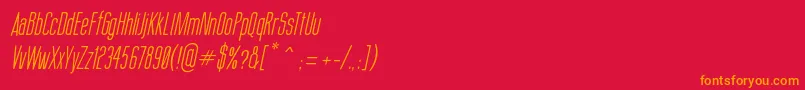 ThinCoolItalic Font – Orange Fonts on Red Background
