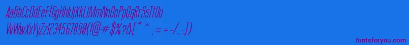 ThinCoolItalic-Schriftart – Violette Schriften auf blauem Hintergrund