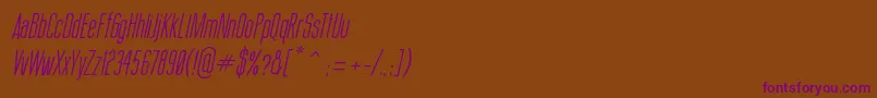 ThinCoolItalic Font – Purple Fonts on Brown Background