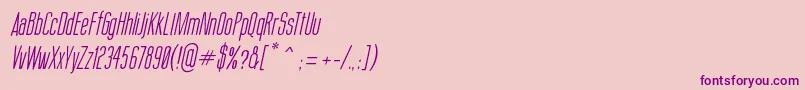 ThinCoolItalic Font – Purple Fonts on Pink Background