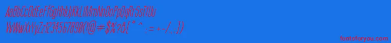 ThinCoolItalic Font – Red Fonts on Blue Background