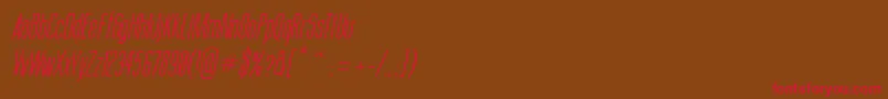 Czcionka ThinCoolItalic – czerwone czcionki na brązowym tle
