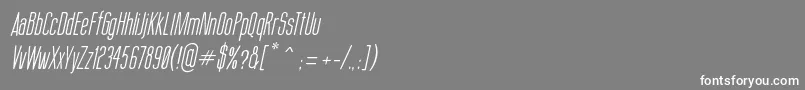 Fonte ThinCoolItalic – fontes brancas em um fundo cinza
