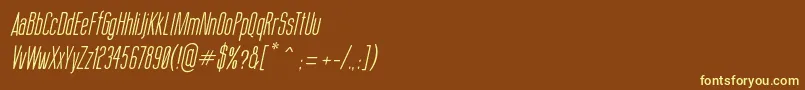 ThinCoolItalic Font – Yellow Fonts on Brown Background