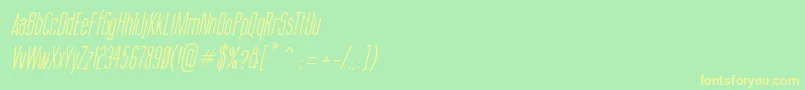 ThinCoolItalic Font – Yellow Fonts on Green Background